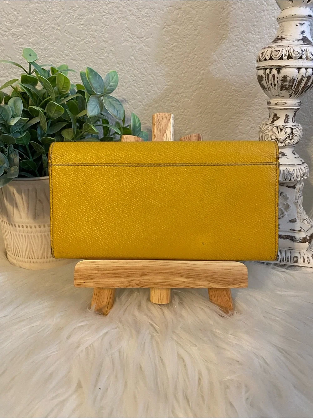 Loewe Yellow Leather Long Snap Wallet